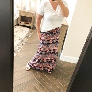 Boho Gypsy High Waist Printed Maxi Summer Skirt